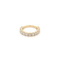 18k Yellow gold Eternity band with 13 cushion cut diamonds