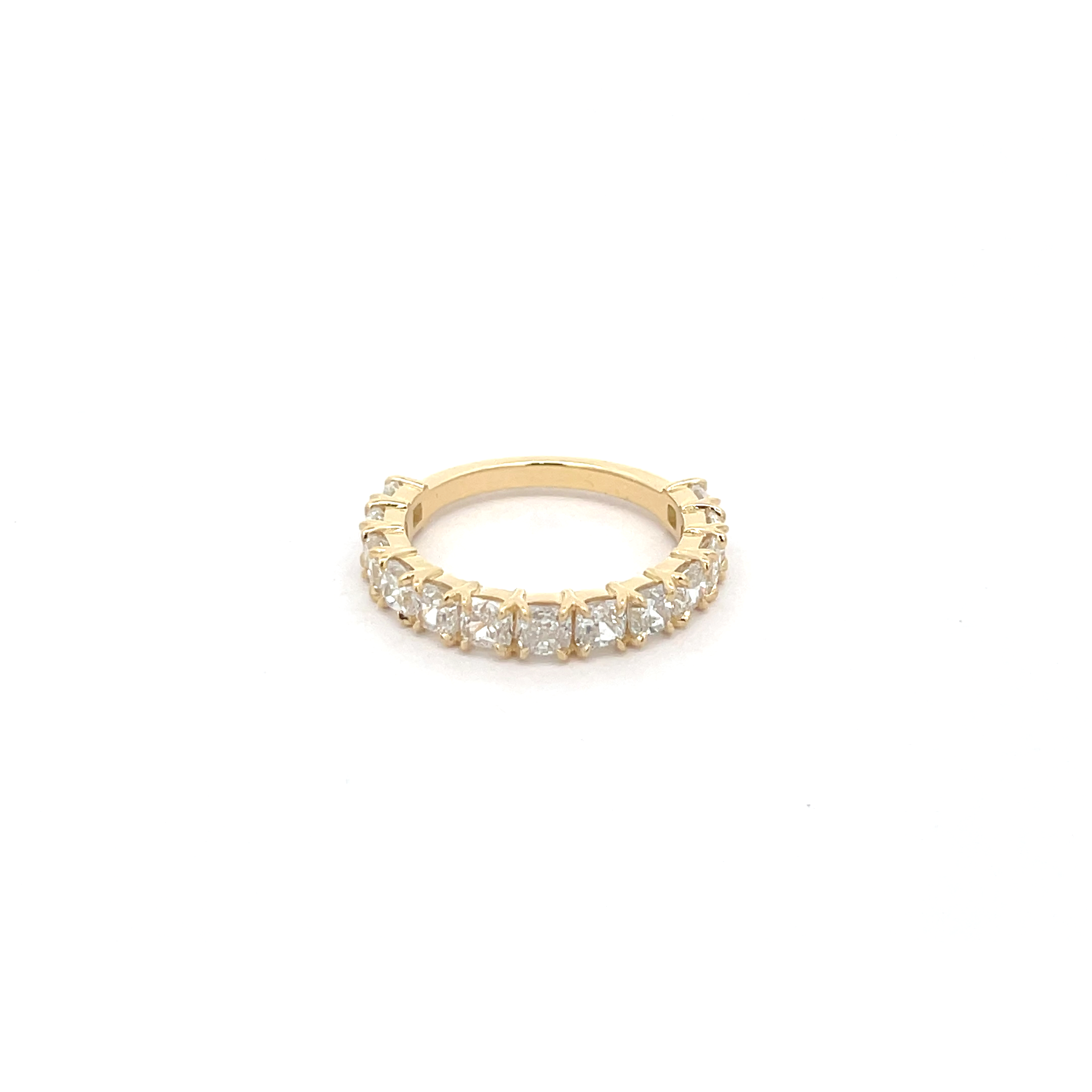 18k Yellow gold Eternity band with 13 cushion cut diamonds