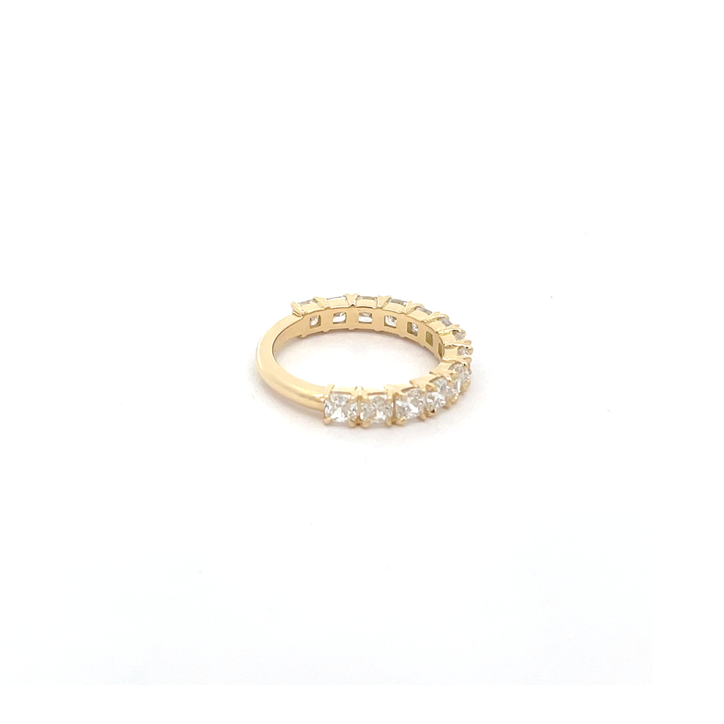18k Yellow gold Eternity band with 13 cushion cut diamonds