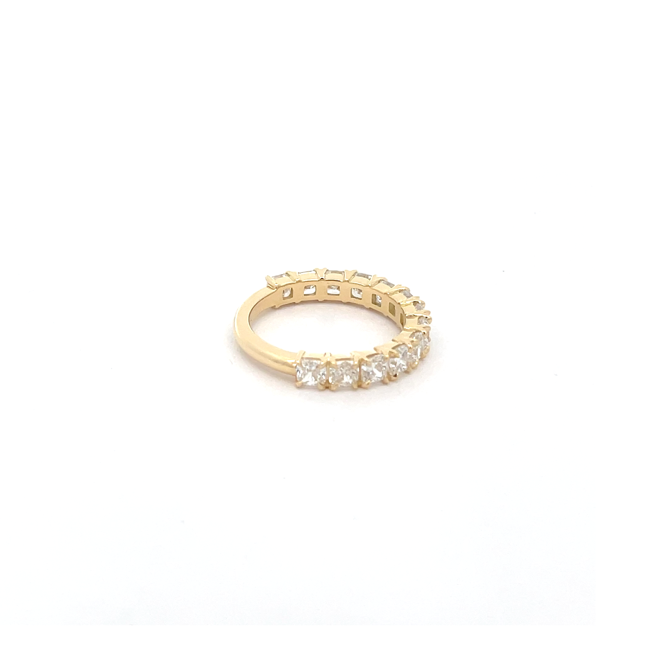 18k Yellow gold Eternity band with 13 cushion cut diamonds