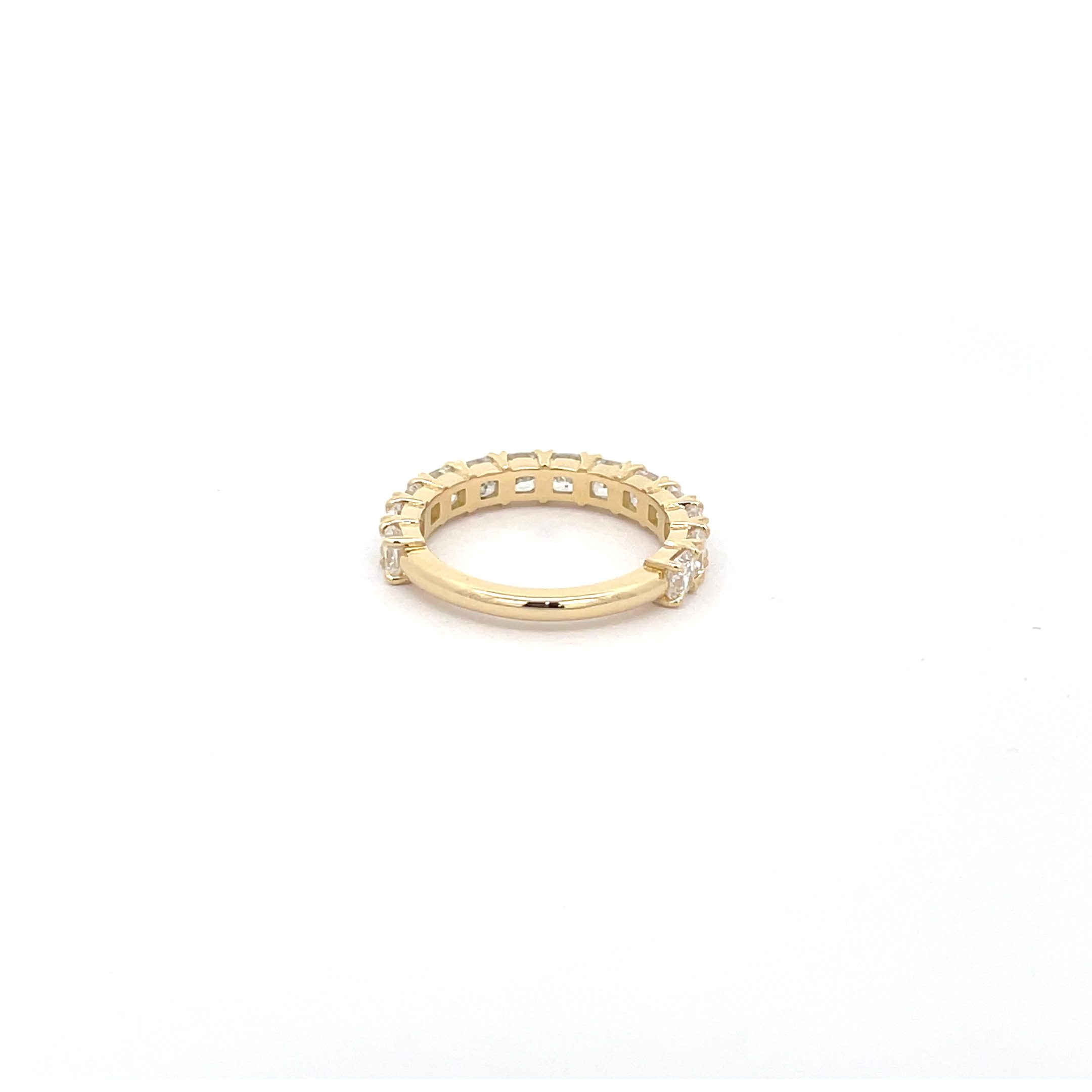 18k Yellow gold Eternity band with 13 cushion cut diamonds