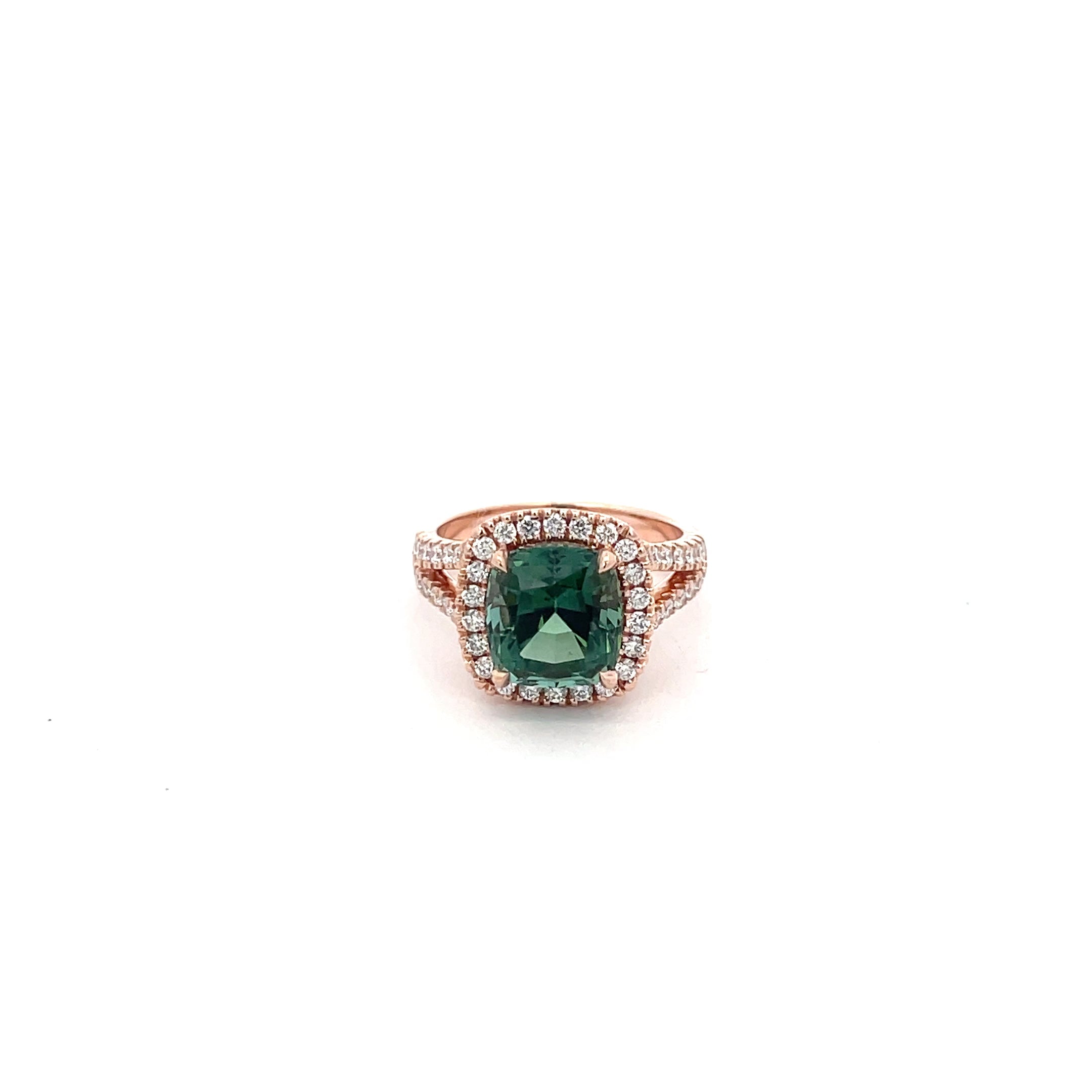 18k Rose Gold Emerald diamond  Ring