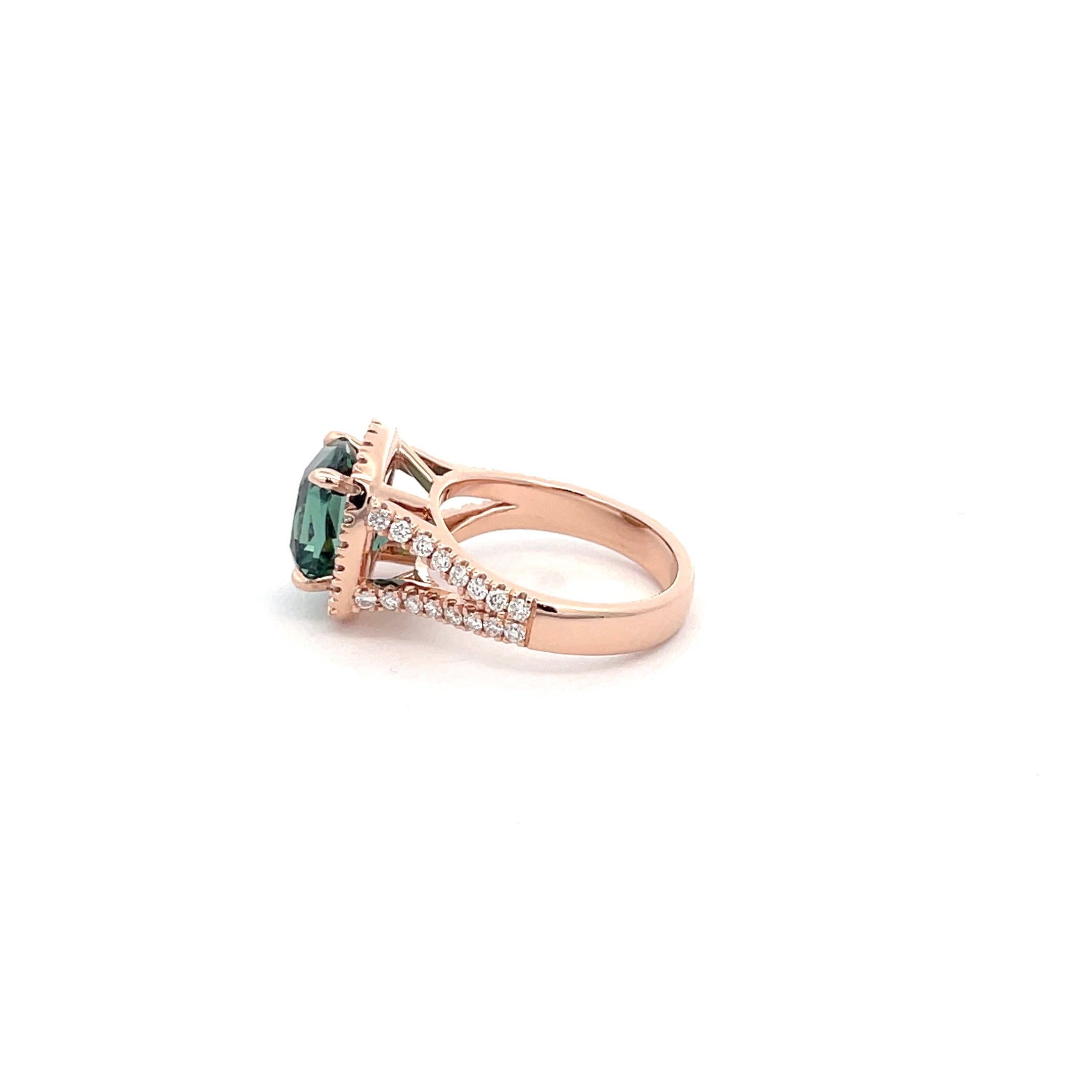 18k Rose Gold Emerald diamond  Ring