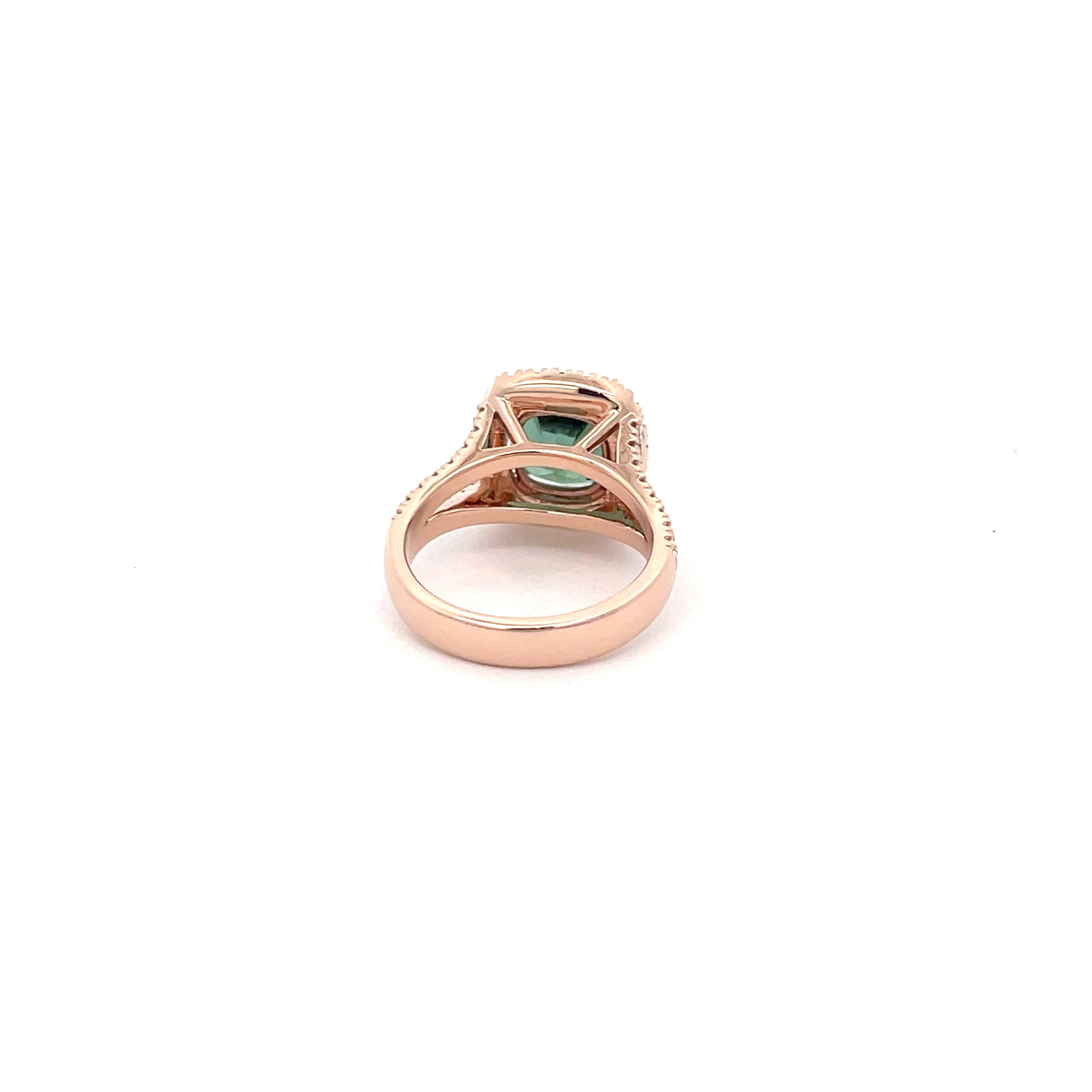 18k Rose Gold Emerald diamond  Ring